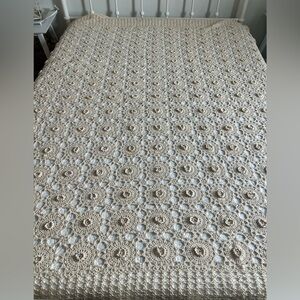 Elegant Cream Crochet Bedspread
